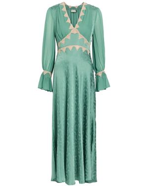 RIXO London Arlena Lace-Trim Jacquard Maxi Dress - Green
