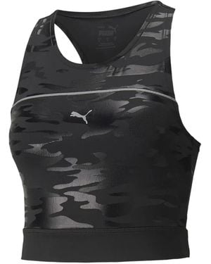 PUMA ハイシャイン クロップドトップ - ブラック