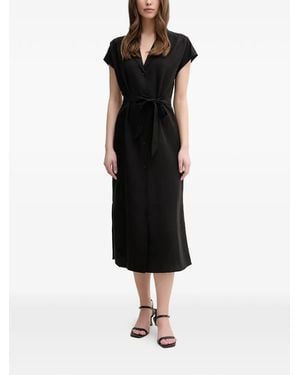 Mos Mosh Button Belted Midi Dress - Black
