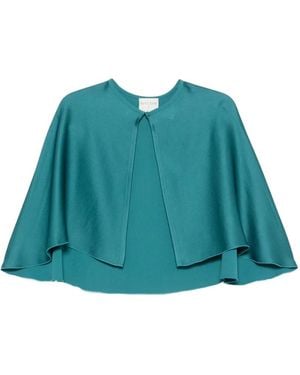 forte_forte Satin-Finish Cape-Style Top - Blue