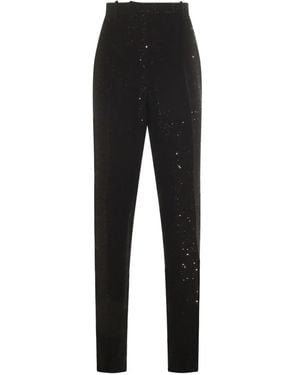Tom Ford Sequined Wool Blend Crepe Tailored Straight Trousers Clothing - Black