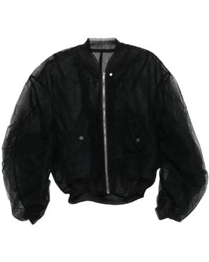 Rick Owens Sheer Zip-Up Jacket - Black
