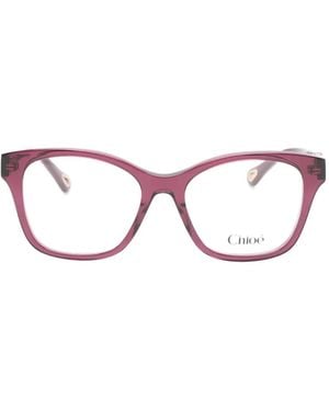 Chloé Brille Mit Eckigem Gestell - Rot