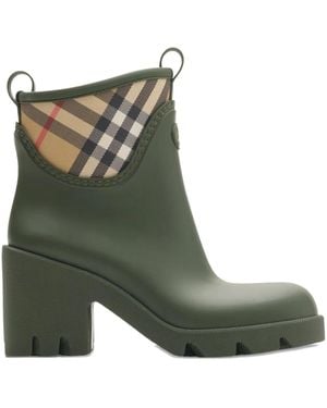 Burberry チェック レインブーツ - グリーン