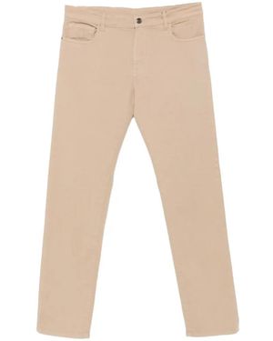 Canali Straight-Leg Five-Pocket Jeans - Natural