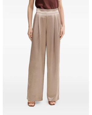 Guess Katie Pleated Satin Trousers - Natural