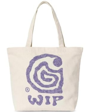 Carhartt Helix-Print Canvas Tote Bag - White
