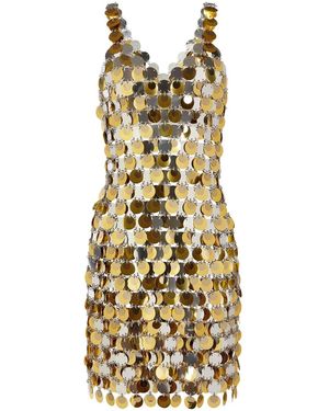 Rabanne Paillette-Chainmail Sparkle Minidress - Metallic