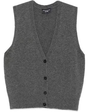 Emporio Armani Button-Front Cashmere Vest - Grey
