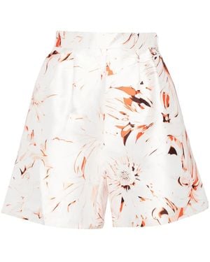 Saiid Kobeisy Pantalones Cortos Estampados - Blanco