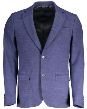MARCIANO BY GUESS Textured Notch-Lapel Blazer - Blue