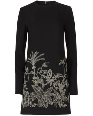 Costarellos Zani Beaded Round-Neck Mini Dress - Black