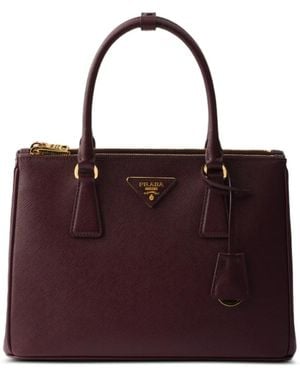 Prada Mittelgroße Galleria Tasche Aus Saffiano-Leder, Damen - Lila