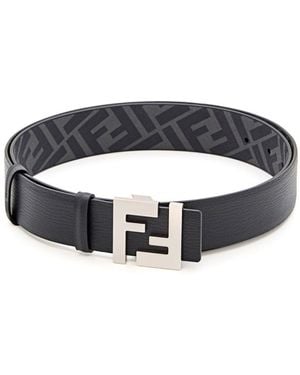 Fendi Ff Reversible Belt - Black