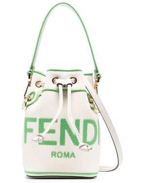 Fendi Sac Seau Mon Trésor En Toile - Blanc