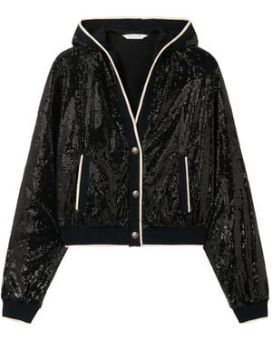 Palm Angels Curved Logo Sequin Jacket - Black