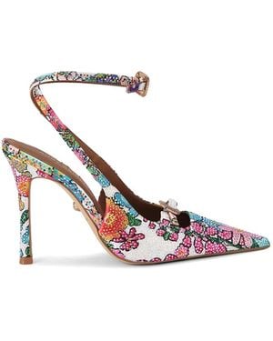 Kurt Geiger 2 Buckle Point Court Court Shoes - White
