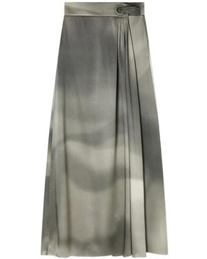 Giorgio Armani Pleated Maxi Skirt - Grey
