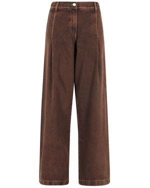 FEDERICA TOSI Button-Fastening Jeans - Brown