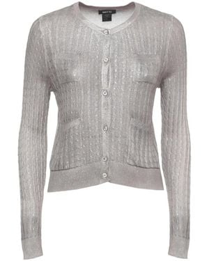 Avant Toi Cable-Knit Cardigan - Gray