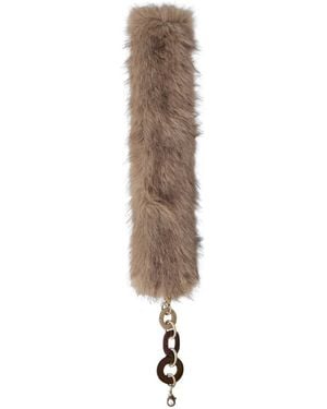 Max Mara Schal Aus Faux Fur Mit Kettengliedern - Weiß