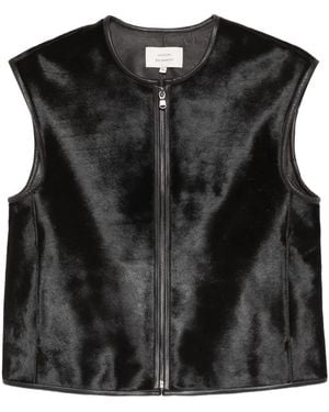 Loulou de Saison Sleeveless Zip-Front Vest - Black