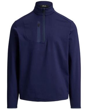 Ralph Lauren Felpa Con Zip Parziale - Blu