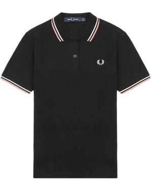 Fred Perry Embroidered-Logo Polo Shirt - Black