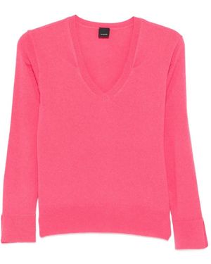 Pinko V-Neck Jumper - Pink