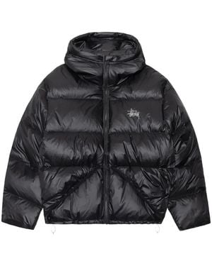Stussy Hooded Puffer Jacket - Black