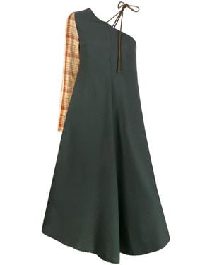 Song For The Mute One Shoulder Dress - Green