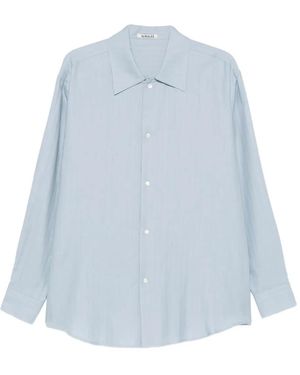 AURALEE Chemise À Boutonnière Sur Le Devant - Bleu