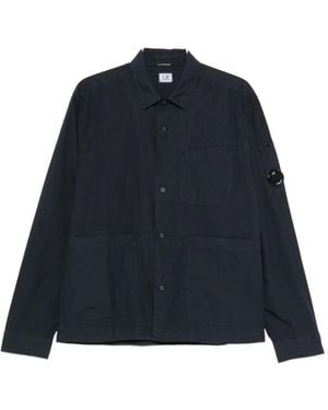 C.P. Company Lens-Detail Button-Up Shirt - Blue