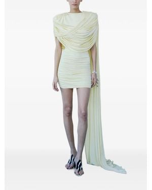The New Arrivals Ilkyaz Ozel Khara Draped Mini Dress - White