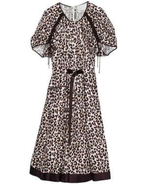 3.1 Phillip Lim Animal-Print Belted Dress - White