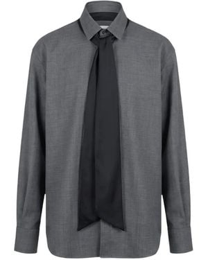 Sacai Chemise De Tailleur À Détail Noué - Grey
