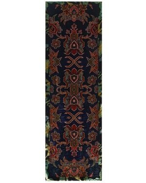 Pierre Louis Mascia Patterned Velvet Scarf - Black