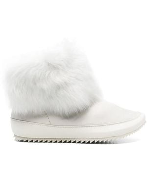 Pedro Garcia Fur-Trimmed Leather Boots - White