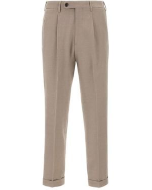 Devore Pleated-Front Trousers - Grey