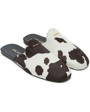 Prada Cow-Pattern Mules - Multicolour