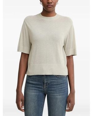 ARMANI EXCHANGE Open-Back Ribbed-Trim Top - White
