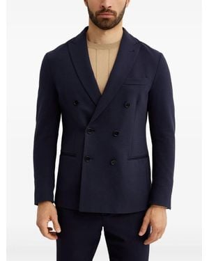 Fay Blazer Met Dubbele Rij Knopen En Zak - Blauw
