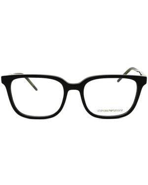 Emporio Armani Rectangle-Frame Glasses - Black