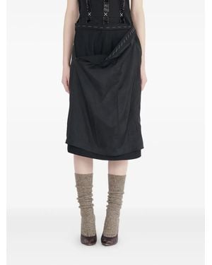 Maison Margiela Strapless Midi-Jurk - Zwart