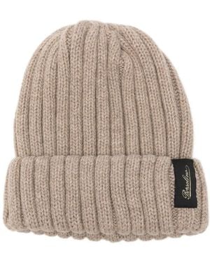 Borsalino Hill Ribbed-Knit Beanie Hat - Natural
