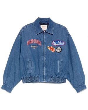 Maje Embroidered Denim Jacket - Blue