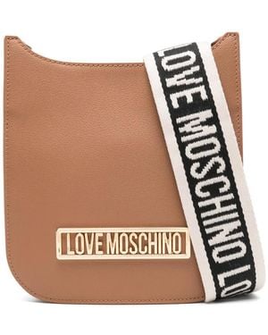 Love Moschino Logo-Plaque Cross Body Bag - White