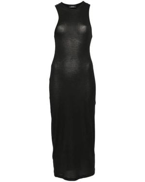 Wardrobe NYC Ribbed-Knit Sleeveless Midi Dress - Black