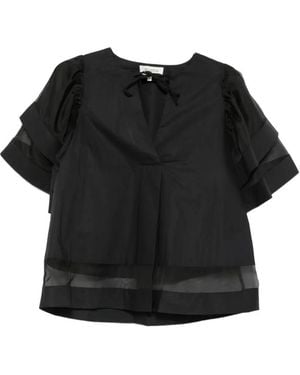 Psophia Blusa Semi Trasparente - Nero