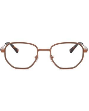 Michael Kors Geometric-Frame Metal Glasses - Brown